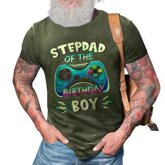 Video Game Birthday Party Stepdad Of The Bday Boy Matching 3D Print Casual Tshirt | Mazezy