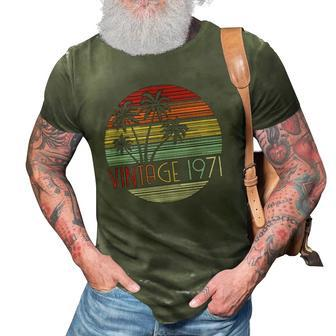 Vintage 1971 Sunset Palm Tree 51 Years Old Gifts 51St Birthday 3D Print Casual Tshirt | Mazezy
