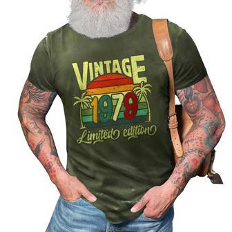 Vintage 1979 43Rd Birthday Limited Edition 43 Years Old Bday 3D Print Casual Tshirt | Mazezy