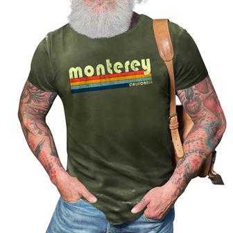 Vintage 70S 80S Style Monterey Ca 3D Print Casual Tshirt | Mazezy