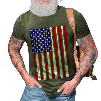 Vintage American Flag Baseball 4Th Of July Men Boys Dad Mom 3D Print Casual Tshirt - Seseable