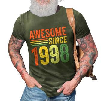 Vintage Awesome Since 1998 24Th Birthday Retro Men Women 3D Print Casual Tshirt | Mazezy
