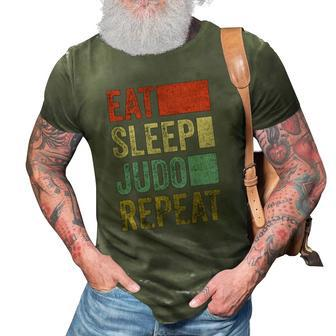 Vintage Retro Eat Sleep Judo Repeat Men Boys Kids Judo 3D Print Casual Tshirt | Mazezy