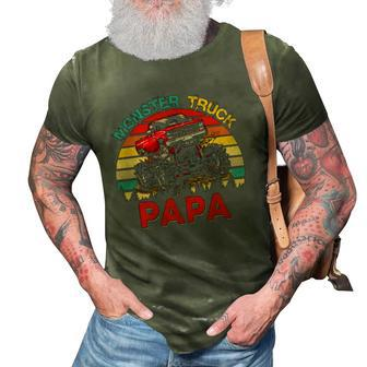 Vintage Retro Monster Truck Papa Driver Lover Fathers Day 3D Print Casual Tshirt | Mazezy