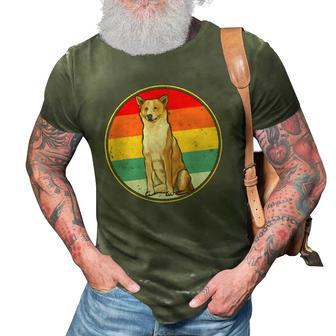 Vintage Retro Sunset Canaan Dog Dog 3D Print Casual Tshirt | Mazezy