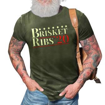Vote Brisket And Ribs 2020 - Funny Barbeque Grilling 3D Print Casual Tshirt | Mazezy