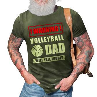 Warning Volleyball Dad Will Yell Loudly Volleyball-Player 3D Print Casual Tshirt | Mazezy