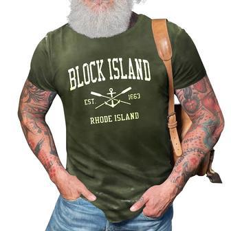 Womens Block Island Ri Vintage Crossed Oars & Boat Anchor Sports 3D Print Casual Tshirt | Mazezy