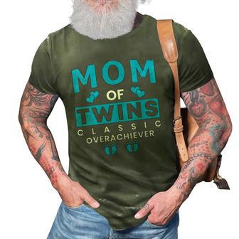 Womens Funny Mom Of Twins Classic Overachiever Twins Mom V-Neck 3D Print Casual Tshirt | Mazezy