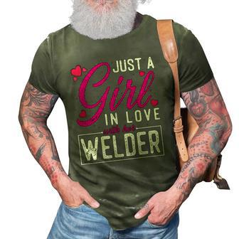 Womens Just A Girl In Love With Her Welder - Cute Welders Wife 3D Print Casual Tshirt | Mazezy