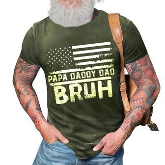 Womens Papa Daddy Dad Bruh Fathers Day 4Th Of July Usa Vintage 2022 3D Print Casual Tshirt - Seseable