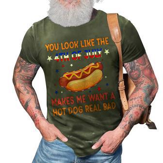 Womens You Look Like 4Th Of July Makes Me Want A Hot Dog Real Bad 3D Print Casual Tshirt - Seseable