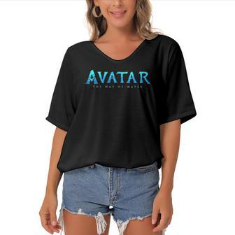 Avatar 2022 New Movies The Way Of Water Women's Bat Sleeves V-Neck Blouse | Mazezy