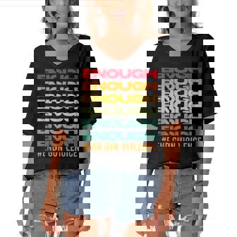 Enough End Gun Violence Awareness Day Wear Orange Women's Bat Sleeves V-Neck Blouse | Mazezy