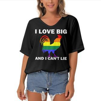 Equality Gay Pride 2022 Rainbow Lgbtq Flag Love Is Love Wins Women's Bat Sleeves V-Neck Blouse | Mazezy