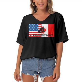 Freedom Convoy V2 Women's Bat Sleeves V-Neck Blouse | Favorety