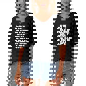 Funny Guatemala Use My Guatemalan Voice Women's Bat Sleeves V-Neck Blouse | Mazezy