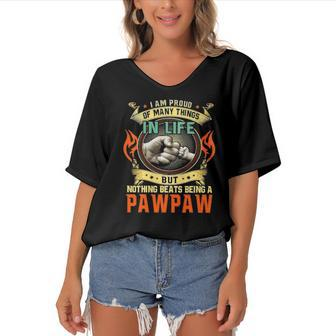 I Am Proud Of Many Things In Life Pawpaw Women's Bat Sleeves V-Neck Blouse | Mazezy