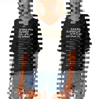 Kirkpatrick Name Gift Kirkpatrick Facts Women's Bat Sleeves V-Neck Blouse | Seseable CA