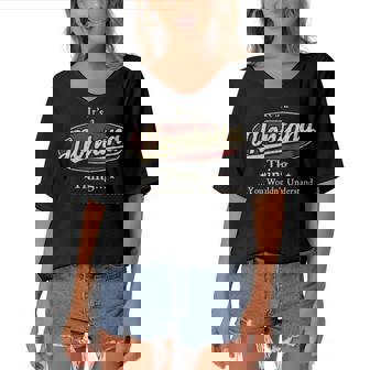 Montana Shirt Personalized Name Gifts T Shirt Name Print T Shirts Shirts With Name Montana Women's Bat Sleeves V-Neck Blouse | Seseable CA