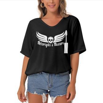 Motorcycles Mascara Cool Dreaming 467 Shirt Women's Bat Sleeves V-Neck Blouse | Favorety AU