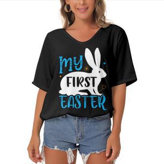 My First Easter 702 Trending Shirt Women's Bat Sleeves V-Neck Blouse | Favorety UK