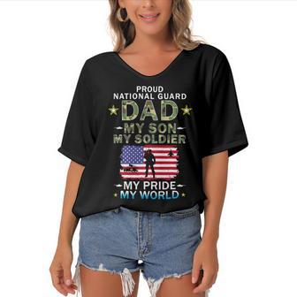 My Son My Soldier Heroproud National 697 Shirt Women's Bat Sleeves V-Neck Blouse | Favorety UK