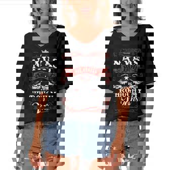 Navas Name Shirt Navas Family Name V2 Women's Bat Sleeves V-Neck Blouse - Monsterry