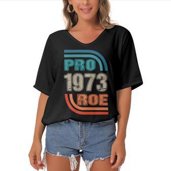 Pro 1973 Roe Women's Bat Sleeves V-Neck Blouse | Favorety DE