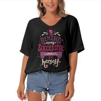 Successful Woman 401 Trending Shirt Women's Bat Sleeves V-Neck Blouse | Favorety AU