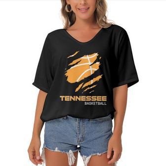 The Volunteer State Fan Tennesseean Tennessee Basketball Women's Bat Sleeves V-Neck Blouse | Mazezy