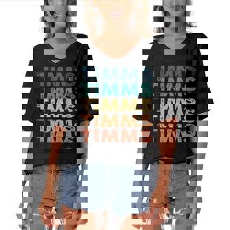 Timms Name Shirt Timms Family Name Women's Bat Sleeves V-Neck Blouse - Monsterry