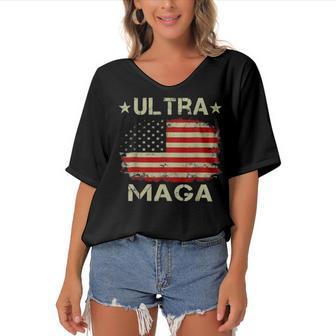 Ultra Maga And Proud Of It A Ultra Maga And Proud Of It V10 Women's Bat Sleeves V-Neck Blouse | Favorety DE