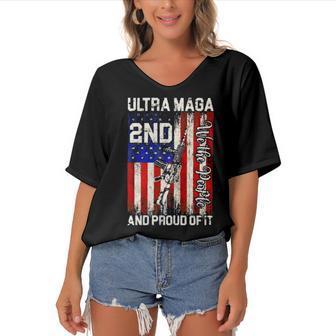 Ultra Maga And Proud Of It A Ultra Maga And Proud Of It V14 Women's Bat Sleeves V-Neck Blouse | Favorety UK