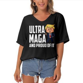 Ultra Maga And Proud Of It A Ultra Maga And Proud Of It V7 Women's Bat Sleeves V-Neck Blouse | Favorety