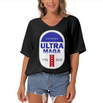 Ultra Maga Funny V2 Women's Bat Sleeves V-Neck Blouse | Favorety