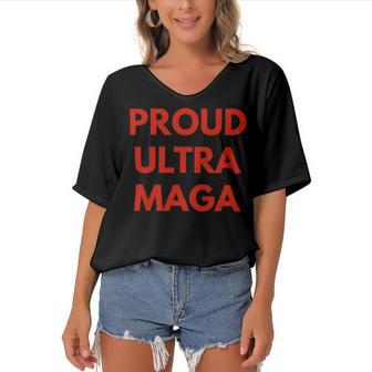 Ultra Maga Gift V2 Women's Bat Sleeves V-Neck Blouse | Favorety UK