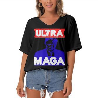 Ultra Maga Gift V3 Women's Bat Sleeves V-Neck Blouse | Favorety DE