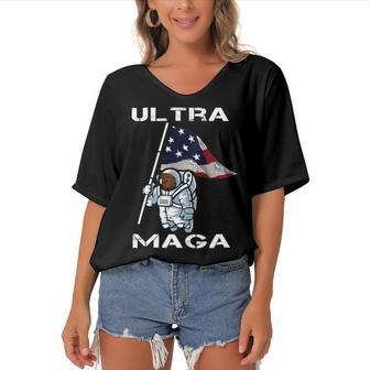 Ultra Maga Trending Gift Women's Bat Sleeves V-Neck Blouse | Favorety UK