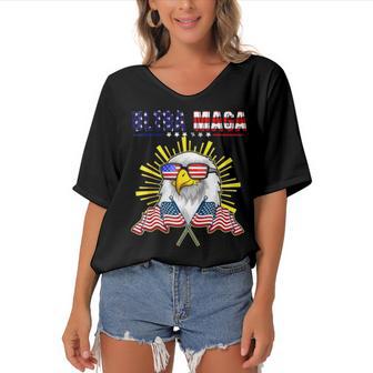 Ultra Maga We The People Fashion Women's Bat Sleeves V-Neck Blouse | Favorety UK