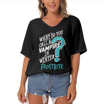 Vampire In Winter Frostbite 92 Trending Shirt Women's Bat Sleeves V-Neck Blouse | Favorety UK