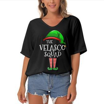 Velasco Name Gift The Velasco Squad Women's Bat Sleeves V-Neck Blouse - Seseable