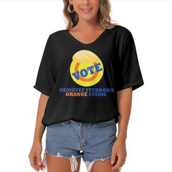 Vote Removes Stubborn Orange Stains 903 Shirt Women's Bat Sleeves V-Neck Blouse | Favorety DE