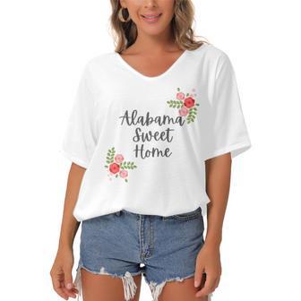 Alabama Sweet Home Sweet Home Women's Bat Sleeves V-Neck Blouse | Favorety DE