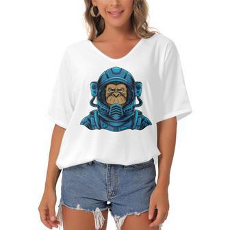 Astromonkey Women's Bat Sleeves V-Neck Blouse | Favorety