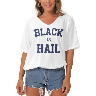 Black As Hail Funny Women's Bat Sleeves V-Neck Blouse | Favorety