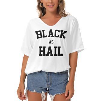 Black As Hail Funny Women's Bat Sleeves V-Neck Blouse | Favorety CA