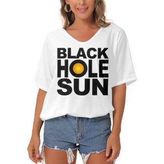 Black Hole Sun Women's Bat Sleeves V-Neck Blouse | Favorety AU