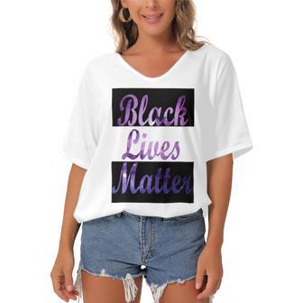 Black Lives Matter Minding My Black Owned Business Women's Bat Sleeves V-Neck Blouse | Favorety DE