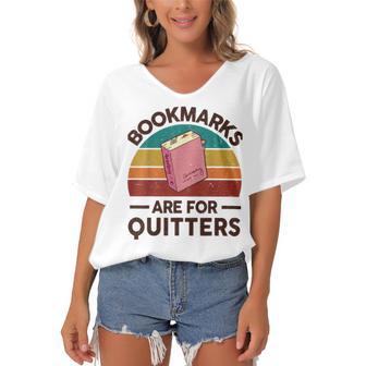 Bookmarks Are For Quitters Women's Bat Sleeves V-Neck Blouse | Favorety CA